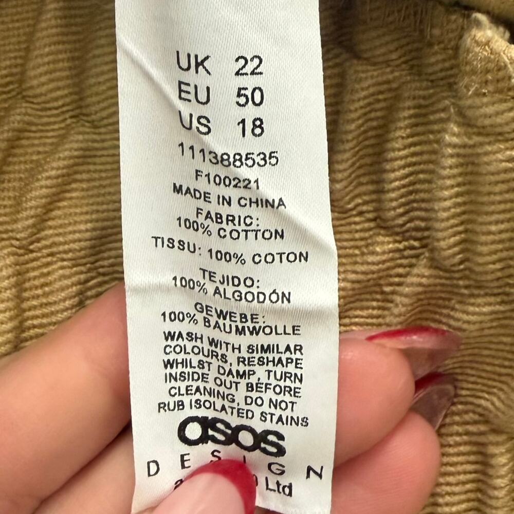 ASOS Design Stone Tan Oversized Cotton Canvas Hooded Bomber Jacket Plus Size 18 - Picture 4 of 12